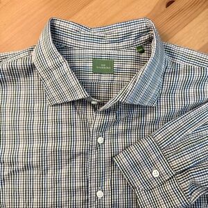 Sid Mashburn 100% Cotton Plaid Button Up Shirt